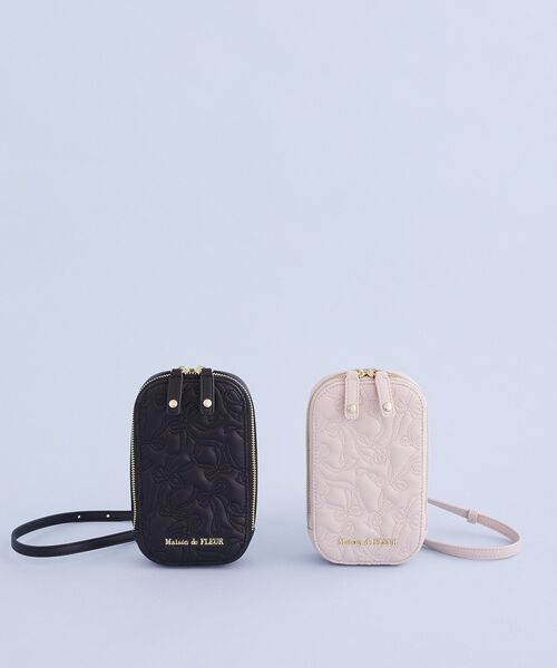 Maison de FLEUR（メゾンドフルール）の「リボンキルティングスマホポシェット（ショルダーバッグ・レディース・ピンク/ブラック・FREE）」の17枚目の写真