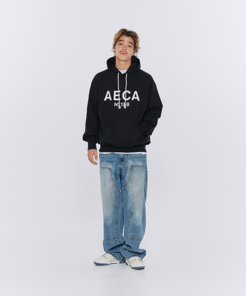 AECA(エイカ)の「BIG LOGO PULLOVER HOODIE-GREY/WHITE(パーカー・レディース・その他・MEDIUM/LARGE/SMALL/X-LARGE)」の4枚目の写真