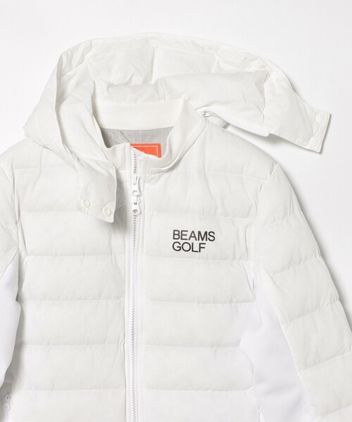 BEAMS GOLF(ビームスゴルフ)の「BEAMS GOLF ORANGE LABEL / レオフィール(R)フード付き 中綿 ハイブリッド ブルゾン(撥水)(ブルゾン・レディース・ホワイト/ブラック・LARGE/SMALL/MEDIUM)」の14枚目の写真