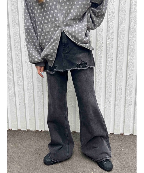 WC（ダブル シー）の「スカートドッキングデニム（デニムパンツ・レディース・ブルー系その他/ブラック系その他・FREE）」の2枚目の写真