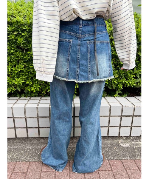 WC（ダブル シー）の「スカートドッキングデニム（デニムパンツ・レディース・ブルー系その他/ブラック系その他・FREE）」の7枚目の写真