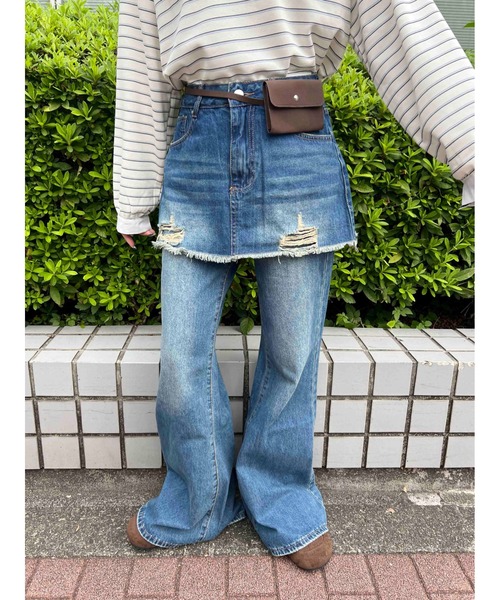 WC（ダブル シー）の「スカートドッキングデニム（デニムパンツ・レディース・ブルー系その他/ブラック系その他・FREE）」の8枚目の写真