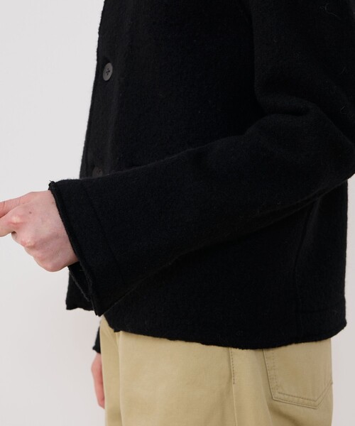 ボイルドウール バンドカラージャケット（ブルゾン）｜GALERIE VIE