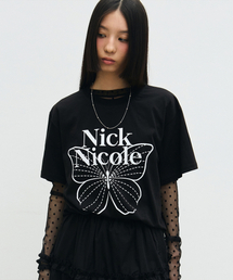 BIG BUTTERFLY SLEEVE TOP_BLACK WHITE