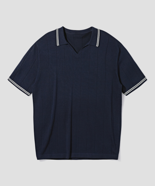 V‑neck кардиган полупрозрачная футболка [navy]