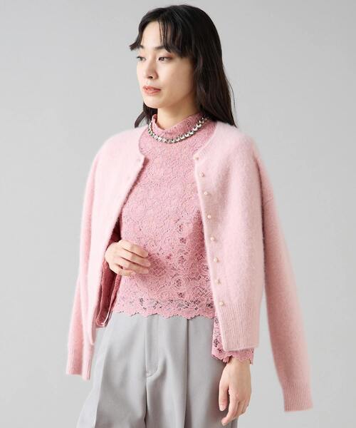 Tiara（ティアラ）の「FOXアルパカパールカーディガン（カーディガン/ボレロ・レディース・チャコールグレー/ネイビー/ピンク/ブルー・FREE）」の2枚目の写真