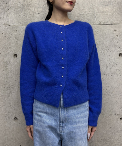 Tiara（ティアラ）の「FOXアルパカパールカーディガン（カーディガン/ボレロ・レディース・チャコールグレー/ネイビー/ピンク/ブルー・FREE）」の4枚目の写真