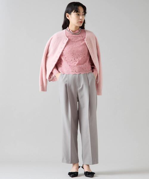 Tiara（ティアラ）の「FOXアルパカパールカーディガン（カーディガン/ボレロ・レディース・チャコールグレー/ネイビー/ピンク/ブルー・FREE）」の7枚目の写真