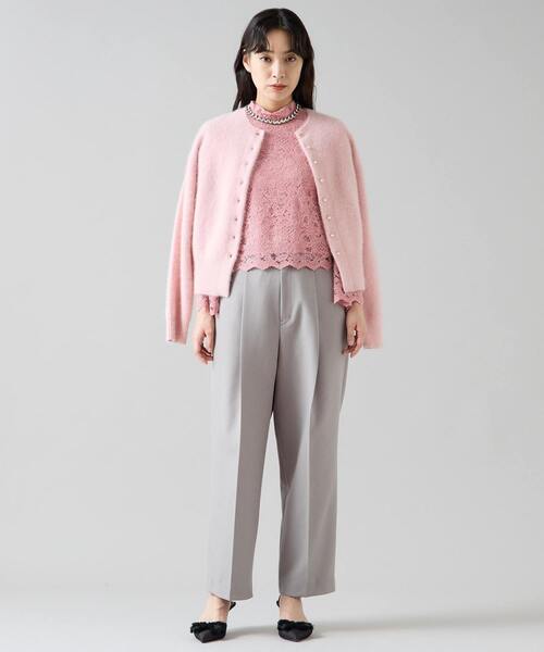 Tiara（ティアラ）の「FOXアルパカパールカーディガン（カーディガン/ボレロ・レディース・チャコールグレー/ネイビー/ピンク/ブルー・FREE）」の8枚目の写真