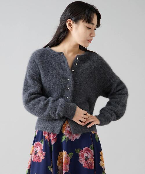 Tiara（ティアラ）の「FOXアルパカパールカーディガン（カーディガン/ボレロ・レディース・チャコールグレー/ネイビー/ピンク/ブルー・FREE）」の16枚目の写真