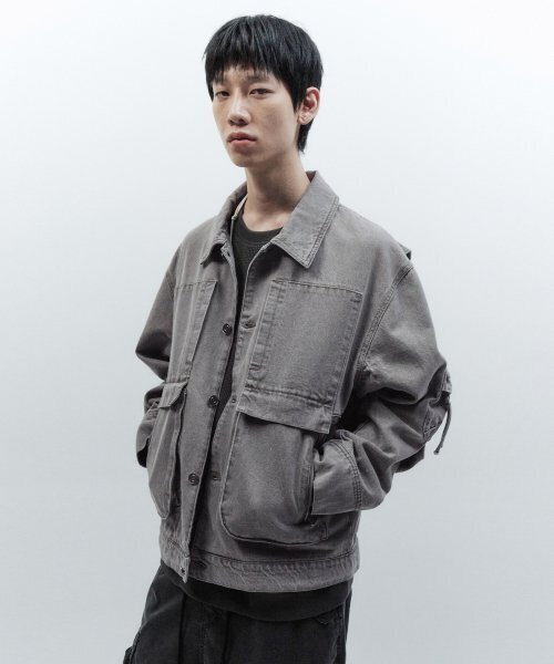 パクシフィットデニムトラッカージャケットSANDGREY