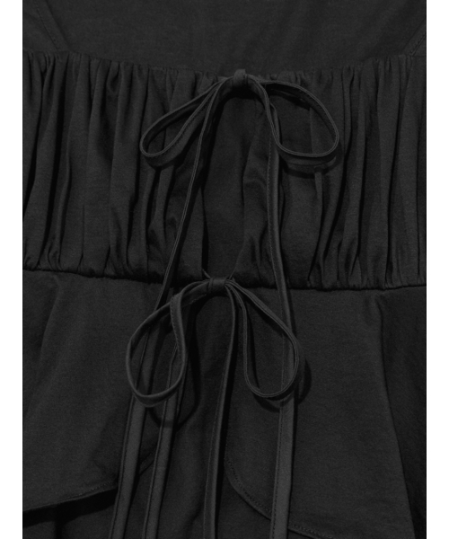 Kijun(キジュン)の「Shirring Tie Blouse Black(シャツ/ブラウス・レディース・その他・SMALL)」の2枚目の写真