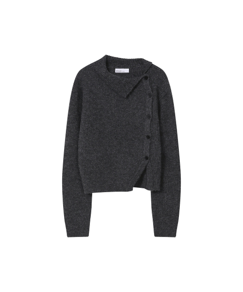 Miseki SEOUL(ミセキソウル)の「Side button knit CHARCOAL(ニット/セーター・レディース・その他・OS)」の2枚目の写真