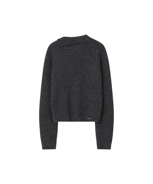 Miseki SEOUL(ミセキソウル)の「Side button knit CHARCOAL(ニット/セーター・レディース・その他・OS)」の3枚目の写真