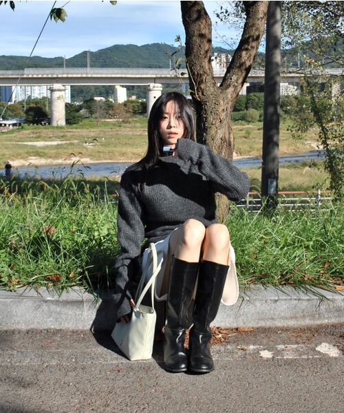 Miseki SEOUL(ミセキソウル)の「Side button knit CHARCOAL(ニット/セーター・レディース・その他・OS)」の16枚目の写真