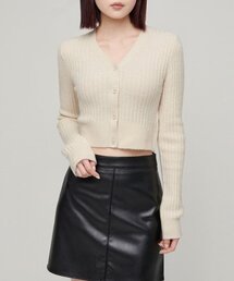 MUSINSA STANDARD WOMAN（ムシンサスタンダードウーマン）の「ウィメンズソフトブークルリブクロップカーディガン[クリーム]（カーディガン/ボレロ・レディース）」