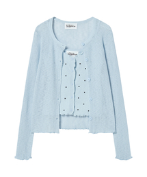 THE GREEN LAB（ザグリーンラボ）の「Dot Pattern Top Cardigan Set [Light Blue]（カーディガン/ボレロ）」