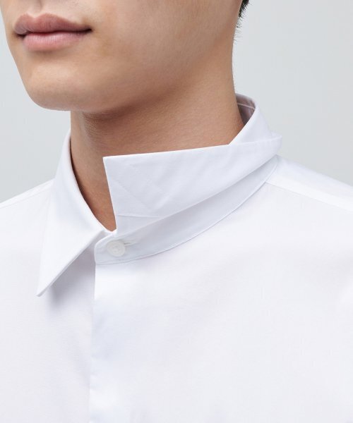 MUSINSA STANDARD（ムシンサスタンダード）の「隠しバートンドレスシャツ[ホワイト]（ビジネスシャツ・メンズ・その他・SMALL/MEDIUM/LARGE/X-LARGE/XX-LARGE）」の5枚目の写真
