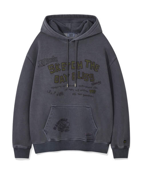 Wacky WiLLy(ワッキーウィリー)の「ダイングタイポグラフィックフードスウェットブルー(パーカー・レディース・その他・SMALL/MEDIUM/LARGE/X-LARGE)」の2枚目の写真