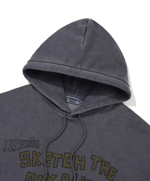Wacky WiLLy(ワッキーウィリー)の「ダイングタイポグラフィックフードスウェットブルー(パーカー・レディース・その他・SMALL/MEDIUM/LARGE/X-LARGE)」の4枚目の写真