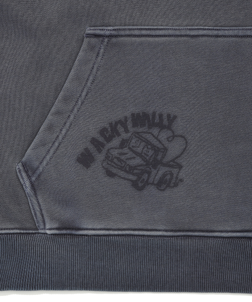 Wacky WiLLy(ワッキーウィリー)の「ダイングタイポグラフィックフードスウェットブルー(パーカー・レディース・その他・SMALL/MEDIUM/LARGE/X-LARGE)」の6枚目の写真
