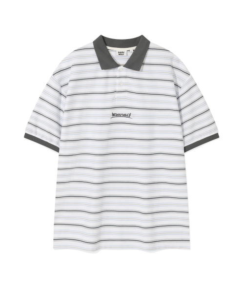 Wacky WiLLy（ワッキーウィリー）の「ストライプカラーTシャツホワイト（ポロシャツ・レディース・その他・SMALL/MEDIUM/LARGE/X-LARGE）」の2枚目の写真