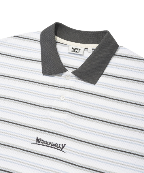 Wacky WiLLy（ワッキーウィリー）の「ストライプカラーTシャツホワイト（ポロシャツ・レディース・その他・SMALL/MEDIUM/LARGE/X-LARGE）」の4枚目の写真