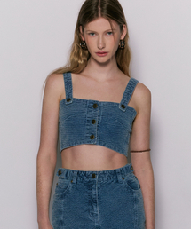 Emma washing denim tank top blue