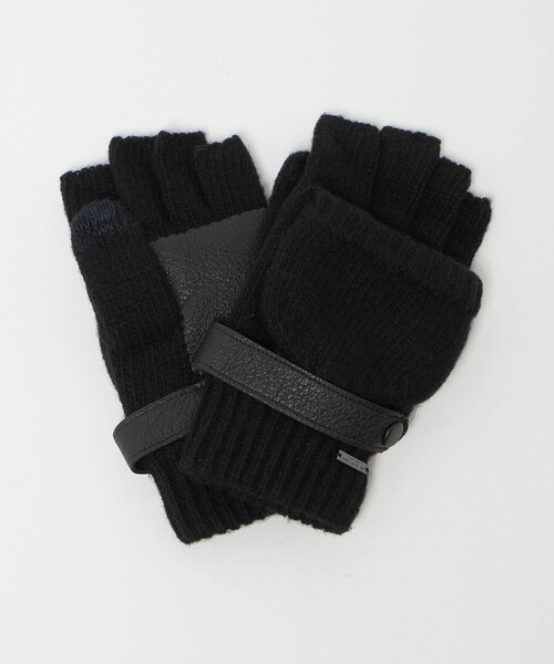 green label relaxing(グリーンレーベルリラクシング)の「ミトン ベルト グローブ -タッチパネル対応-(手袋・メンズ・ダークオレンジ/グレー系/ブラック・FREE)」の1枚目の写真