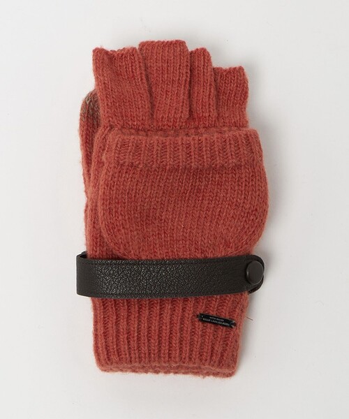 green label relaxing(グリーンレーベルリラクシング)の「ミトン ベルト グローブ -タッチパネル対応-(手袋・メンズ・ダークオレンジ/グレー系/ブラック・FREE)」の5枚目の写真