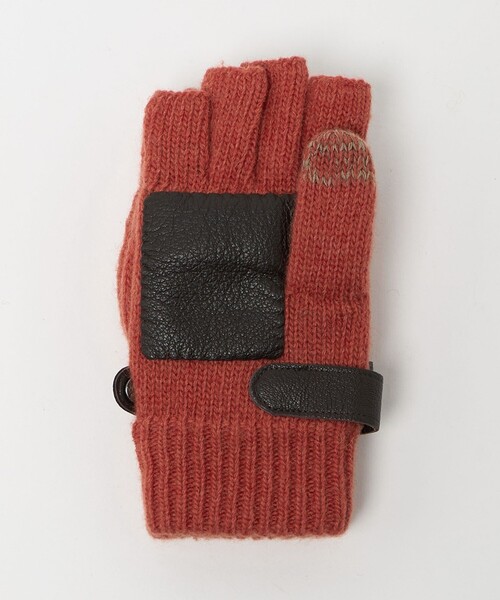green label relaxing(グリーンレーベルリラクシング)の「ミトン ベルト グローブ -タッチパネル対応-(手袋・メンズ・ダークオレンジ/グレー系/ブラック・FREE)」の6枚目の写真