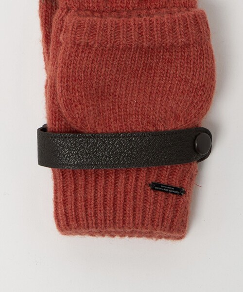 green label relaxing(グリーンレーベルリラクシング)の「ミトン ベルト グローブ -タッチパネル対応-(手袋・メンズ・ダークオレンジ/グレー系/ブラック・FREE)」の8枚目の写真