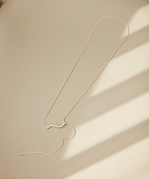 ROPE' PICNIC（ロペピクニック）の「ガラスカーブラインY字ネックレス（ネックレス・レディース・ゴールド/シルバー・FREE）」の5枚目の写真