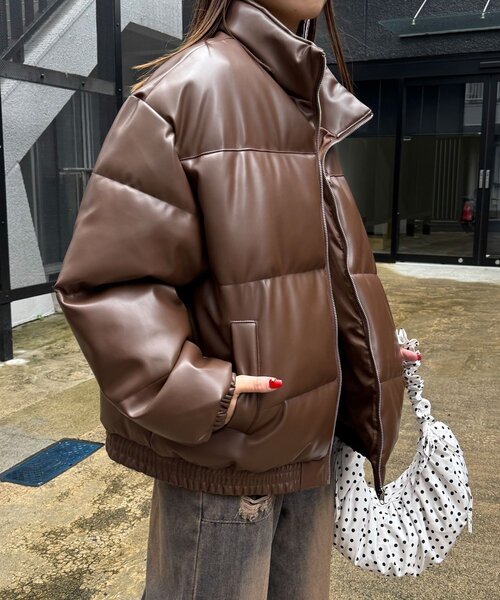 セール】フェイクレザーパフジャケット（ブルゾン）｜CIAOPANIC