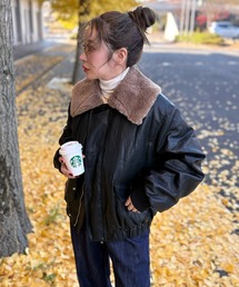 balloon form zip up blouson /バルーンフォルムジップアップブルゾン