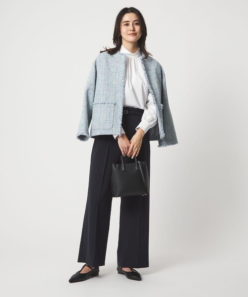 green label relaxing（グリーンレーベルリラクシング）の「［size SHORTあり］ハイネック ボリューム スリーブ ブラウス（シャツ/ブラウス・レディース・ホワイト/ネイビー/その他1・FREE/SHORT）」の6枚目の写真