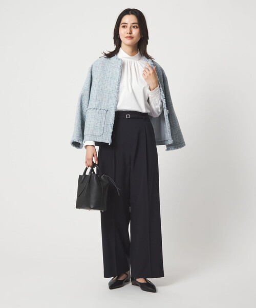 green label relaxing（グリーンレーベルリラクシング）の「［size SHORTあり］ハイネック ボリューム スリーブ ブラウス（シャツ/ブラウス・レディース・ホワイト/ネイビー/その他1・FREE/SHORT）」の7枚目の写真