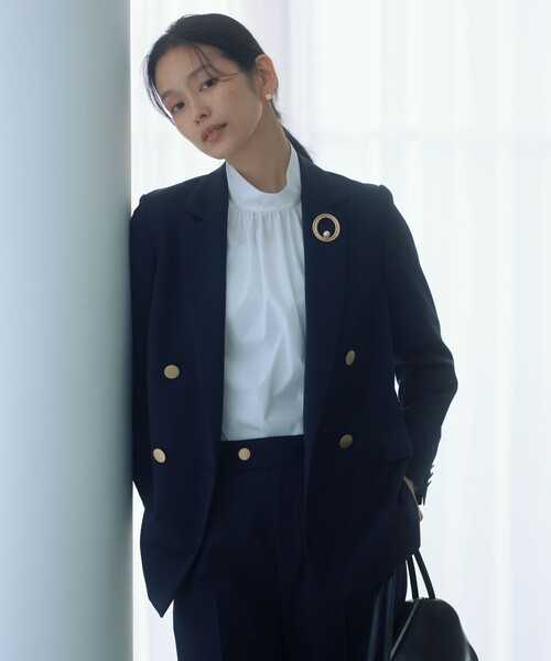 green label relaxing（グリーンレーベルリラクシング）の「［size SHORTあり］ハイネック ボリューム スリーブ ブラウス（シャツ/ブラウス・レディース・ホワイト/ネイビー/その他1・FREE/SHORT）」の8枚目の写真