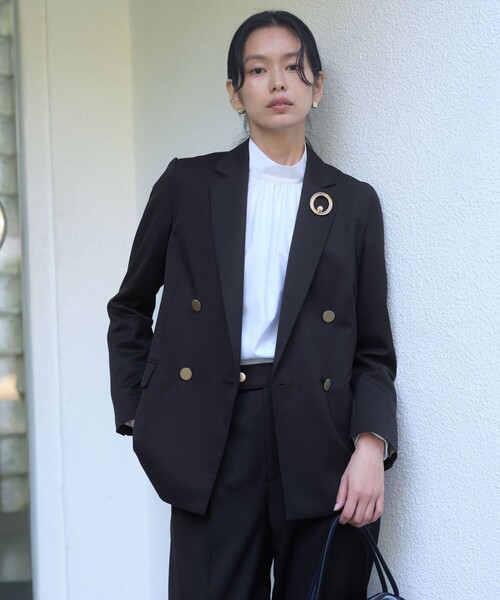 green label relaxing（グリーンレーベルリラクシング）の「［size SHORTあり］ハイネック ボリューム スリーブ ブラウス（シャツ/ブラウス・レディース・ホワイト/ネイビー/その他1・FREE/SHORT）」の9枚目の写真