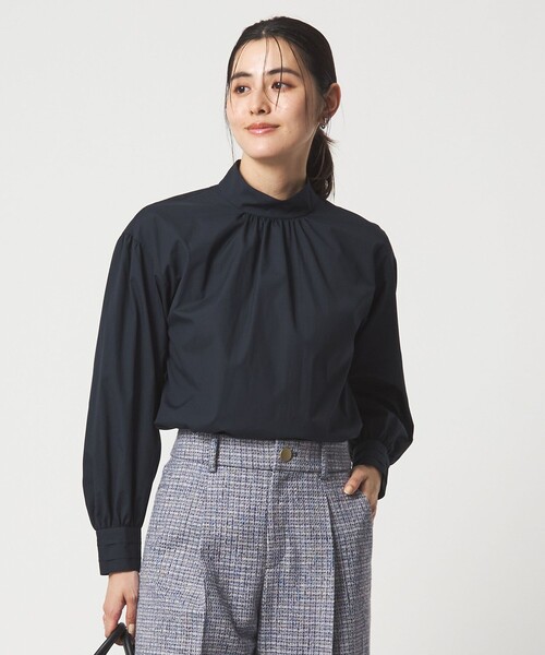 green label relaxing（グリーンレーベルリラクシング）の「［size SHORTあり］ハイネック ボリューム スリーブ ブラウス（シャツ/ブラウス・レディース・ホワイト/ネイビー/その他1・FREE/SHORT）」の12枚目の写真