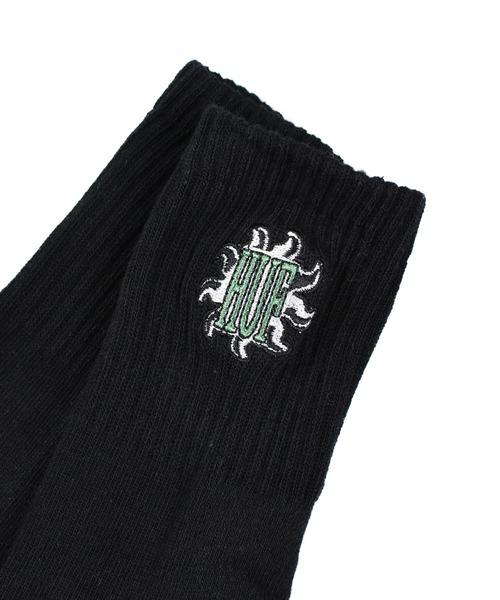 HUF（ハフ）の「【C-HUF2】【HUF/ハフ】APOLLO 1/4 SOCK SK00898（ソックス/靴下・メンズ・ブラック・O/S）」の2枚目の写真