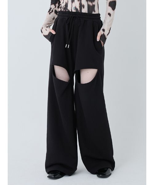 SORIN(ソリン )の「Slit Design Wide Sweat Pants/スリットデザインワイドスウェットパンツ(スウェットパンツ・レディース・ブラック/ホワイト・38)」の3枚目の写真