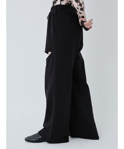 SORIN(ソリン )の「Slit Design Wide Sweat Pants/スリットデザインワイドスウェットパンツ(スウェットパンツ・レディース・ブラック/ホワイト・38)」の5枚目の写真