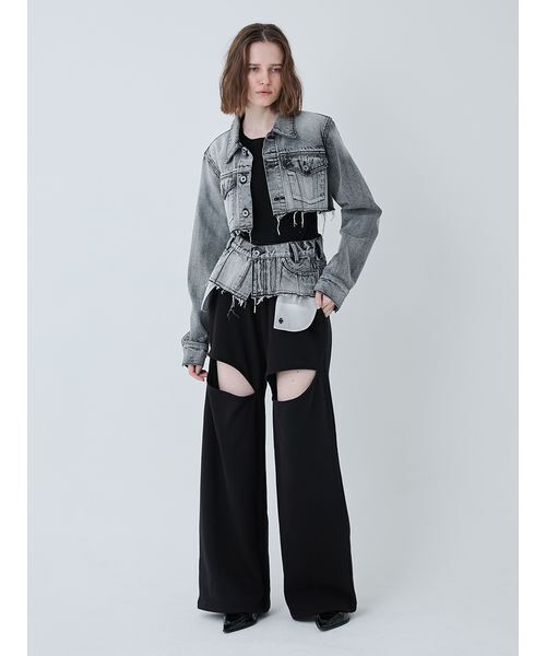 SORIN(ソリン )の「Slit Design Wide Sweat Pants/スリットデザインワイドスウェットパンツ(スウェットパンツ・レディース・ブラック/ホワイト・38)」の8枚目の写真