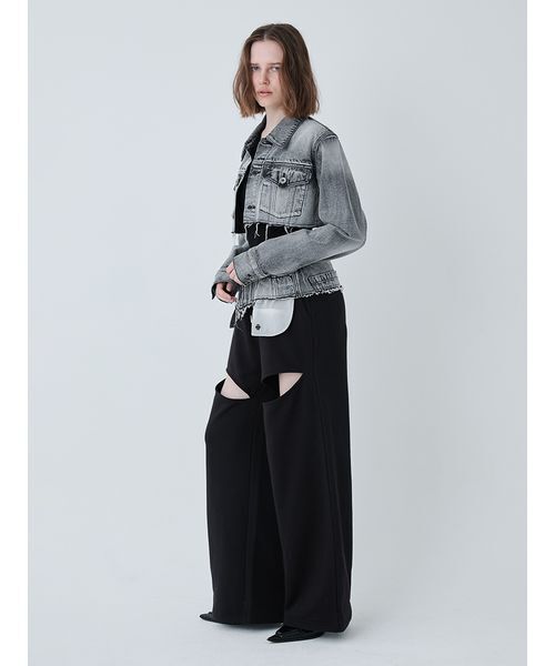 SORIN(ソリン )の「Slit Design Wide Sweat Pants/スリットデザインワイドスウェットパンツ(スウェットパンツ・レディース・ブラック/ホワイト・38)」の9枚目の写真