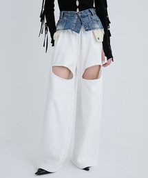 Slit Design Wide Sweat Pants/スリットデザインワイドスウェットパンツ