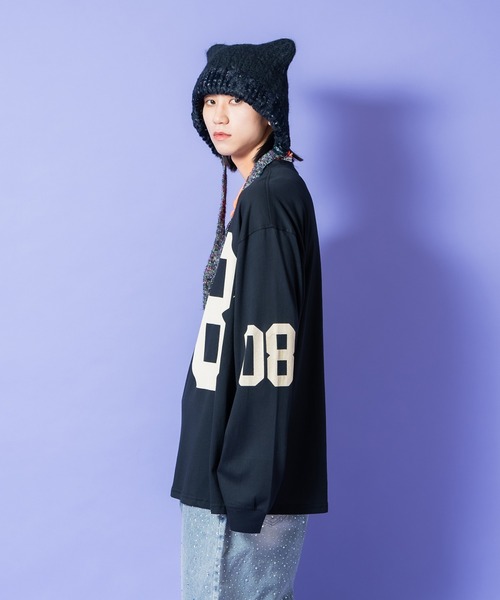 a.p.o.v.(エーピーオービー)の「a.p.o.v. ビッグナンバリングプリントオーバーサイズカットソー(Tシャツ/カットソー・メンズ・ブラック/グレー/ホワイト・ONESIZE)」の6枚目の写真
