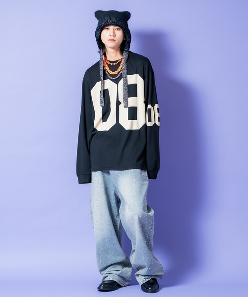 a.p.o.v.(エーピーオービー)の「a.p.o.v. ビッグナンバリングプリントオーバーサイズカットソー(Tシャツ/カットソー・メンズ・ブラック/グレー/ホワイト・ONESIZE)」の7枚目の写真