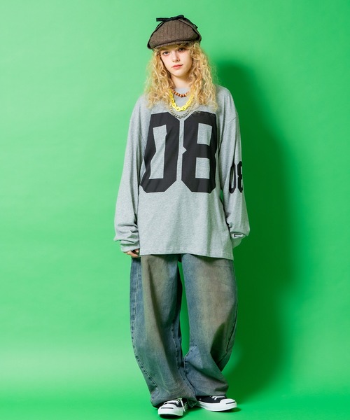 a.p.o.v.(エーピーオービー)の「a.p.o.v. ビッグナンバリングプリントオーバーサイズカットソー(Tシャツ/カットソー・メンズ・ブラック/グレー/ホワイト・ONESIZE)」の10枚目の写真