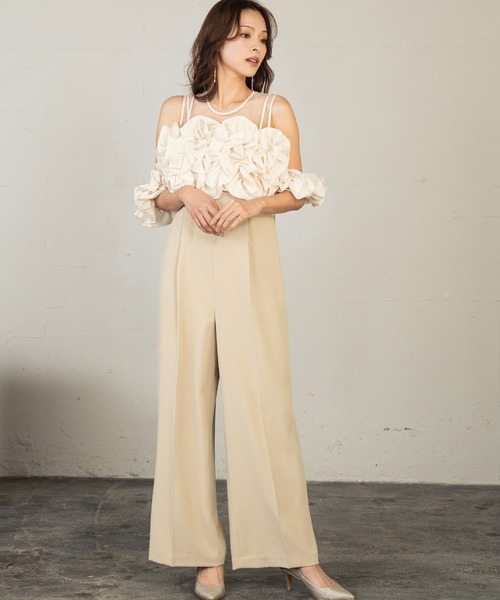 セール】《2026春新作》ボリュームフリルビスチェ シアー